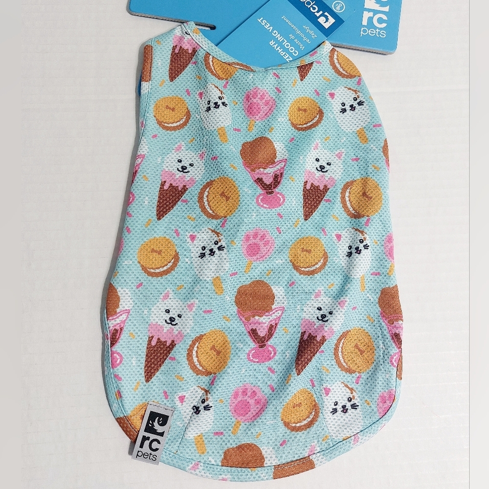 RC Pets Zephyr Cooling Vest for Dogs, Ice Cream Size XS
